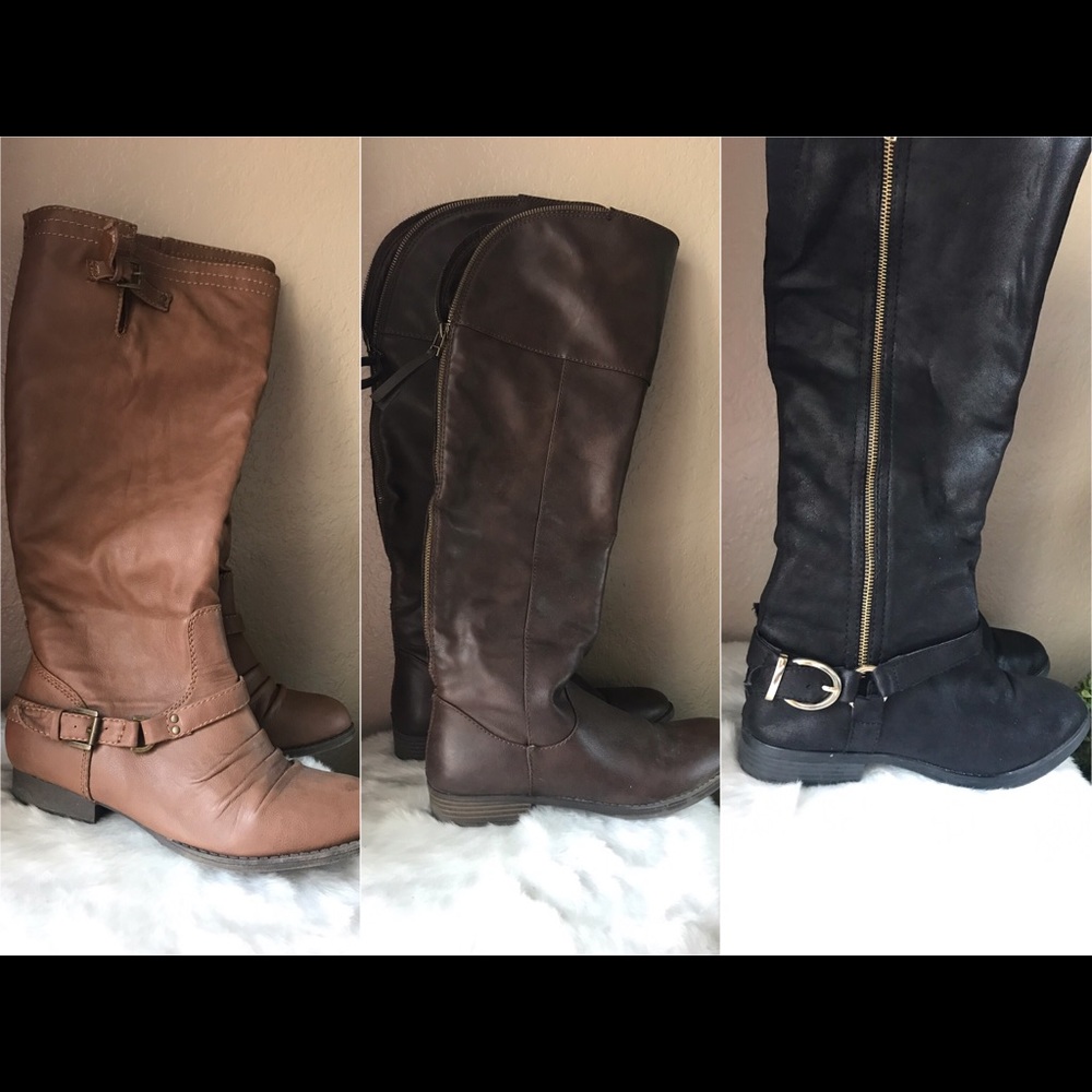 3 pairs of tall boots
